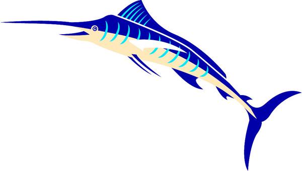 Marlin team mascot color vinyl sports sticker. Customize to make it personal. Marlin 2
